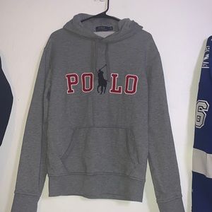 Polo Ralph Lauren Grey Pullover Hoodie Sweatshirt